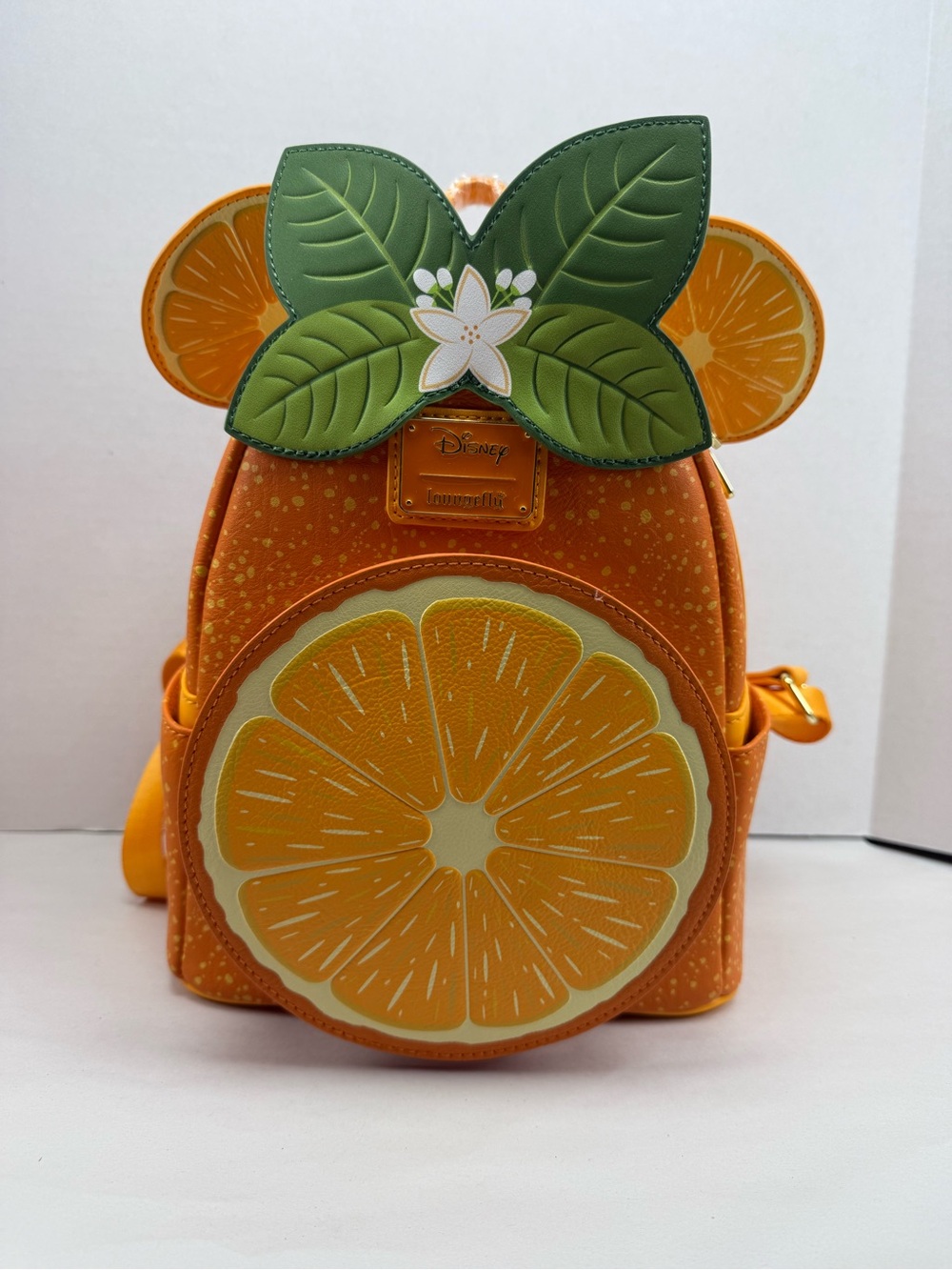 Loungefly Disney Minnie Mouse Orange Ears Orange Scented Mini Backpack & Coin - Picture 11 of 14